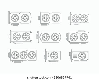 Simple illustration of graphics card GPU.