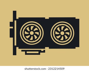 Simple ilustración de la GPU de tarjeta gráfica.
