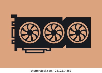 Simple illustration of graphics card GPU.