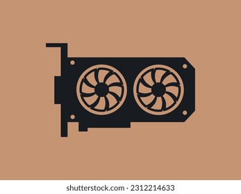 Simple ilustración de la GPU de tarjeta gráfica.