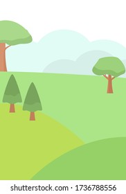 Simple illustration of grassy hill 
