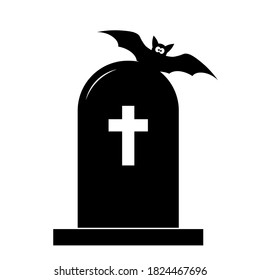 Simple illustration of grave icon Concept for Halloween day