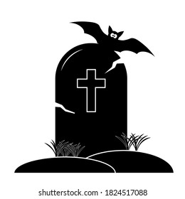 Simple illustration of grave icon Concept for Halloween day