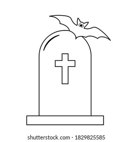 Simple illustration of grave icon Concept for Halloween day