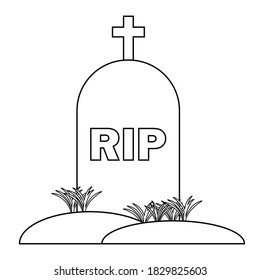 Simple illustration of grave icon Concept for Halloween day