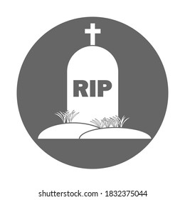 Simple illustration of grave icon Concept for Halloween day