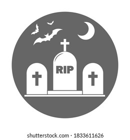 Simple illustration of grave icon Concept for Halloween day