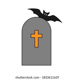 Simple illustration of grave icon Concept for Halloween day