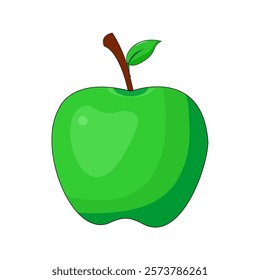 simple illustration of green apple