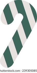 Simple illustration of green candy cane
