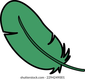 simple illustration of green feather