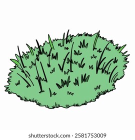 A simple illustration of green grass with varying lengths.