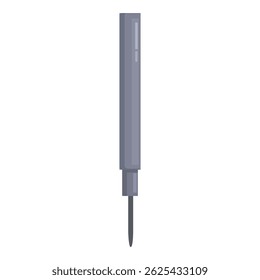 Ilustración simple de un rotulador gris con su tapa apagada, listo para dibujar o escribir