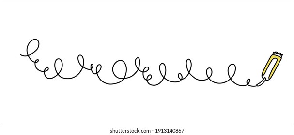 Simple illustration of a hair clipper. Hair care. Doodle trendy vector. Highlight cover background. Beauty icon.