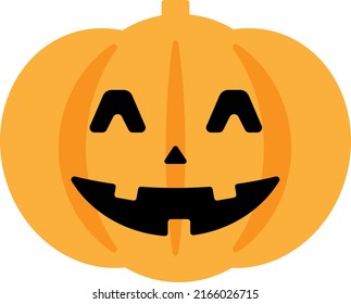 Simple illustration of Halloween pumpkin (Jack O Lantern, smile)