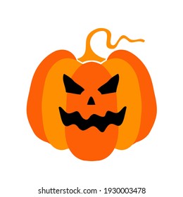 Simple Illustration Of Halloween Pumpkin. Vector Illustration