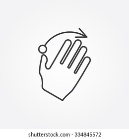 Simple Illustration of a Hand Gesture: Flip