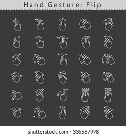 Simple Illustration of a Hand Gesture: Flip