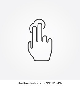 Simple Illustration of a Hand Gesture: Press