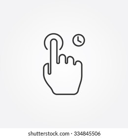 Simple Illustration of a Hand Gesture: Push Wait