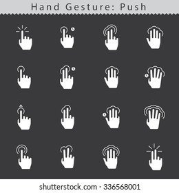 Simple Illustration of a Hand Gesture: Push