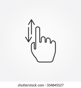 Simple Illustration of a Hand Gesture: Scroll