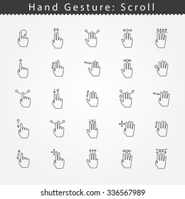 Simple Illustration of a Hand Gesture: Scroll