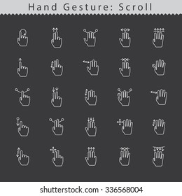Simple Illustration of a Hand Gesture: Scroll