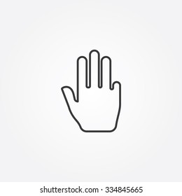 Simple Illustration of a Hand Gesture: Three Fingers