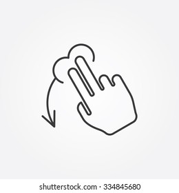 Simple Illustration of a Hand Gesture: Wave Two Fingers
