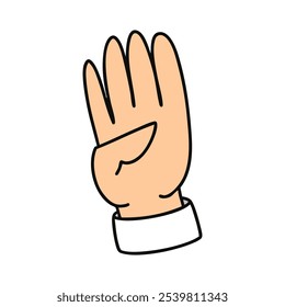 A simple illustration of a hand showing a gesture, perfect for communication or expression themes