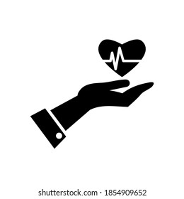 ilustración simple de una mano que previene el ataque cardíaco cardiología