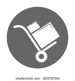 Simple illustration handcart icon for web Concept of work tools