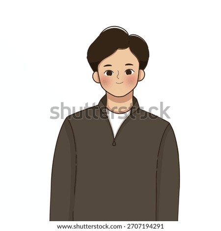 simple illustration of a handsome Korean man