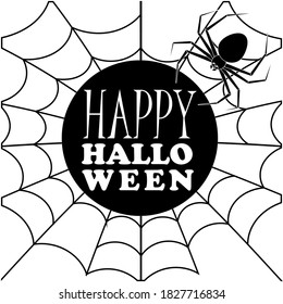 Simple illustration of Happy Halloween text icon Concept for Halloween day