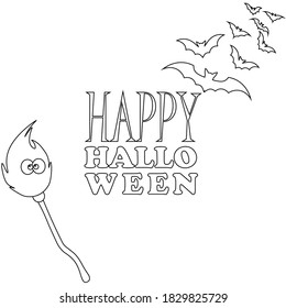 Simple illustration of Happy Halloween text icon Concept for Halloween day