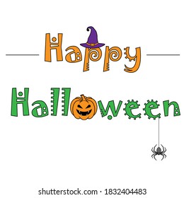 Simple illustration of Happy Halloween text icon Concept for Halloween day