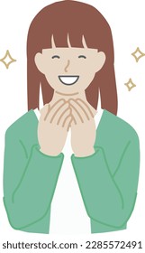 Simple illustration of a happy woman