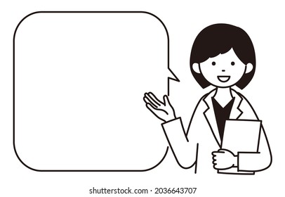 It is a simple illustration of a healthcare worker and a speech balloon.Easy-to-use vector material.