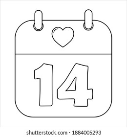 Simple illustration of heart icon for St. Valentines Day