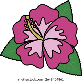 Ilustración simple de una flor de hibisco
