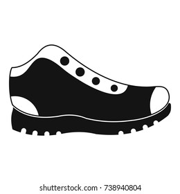 Simple illustration of hiking boots vector icon for any web design