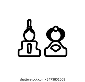 A simple illustration of a Hina doll