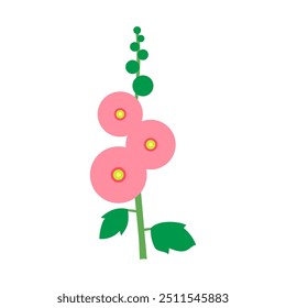 A simple illustration of hollyhock 