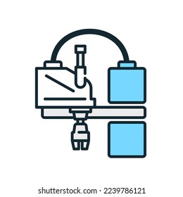 Simple illustration of a horizontally articulated robot. Industrial robot.