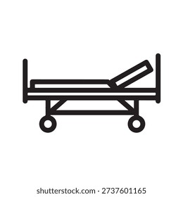 Simple illustration of a hospital bed with adjustable leg rest