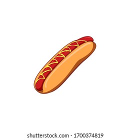 Simple illustration of hotdog vector. fast food illustration