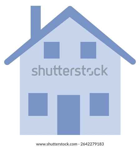Simple illustration of a house with two stories. Abstract home design concept for real estate and urban development background.
