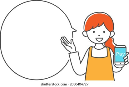 It is a simple illustration of a housewife.Vector data that is easy to edit.