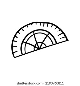 Simple illustration or icon of arc ruller for your sticker design, or anything you want. Editable vector design. Simple high resolution vector.